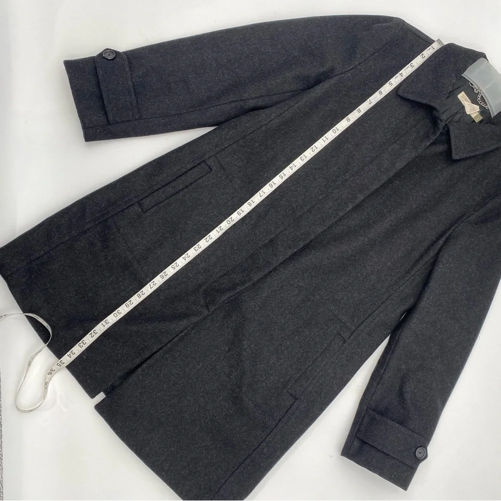 J.Crew Vintage Dark Charcoal wool long coat size Sp